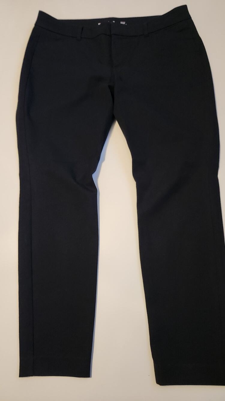 Old Navy Black Pixie Pants Womens 14 Petite High Rise Skinny Ankle Slacks #508
